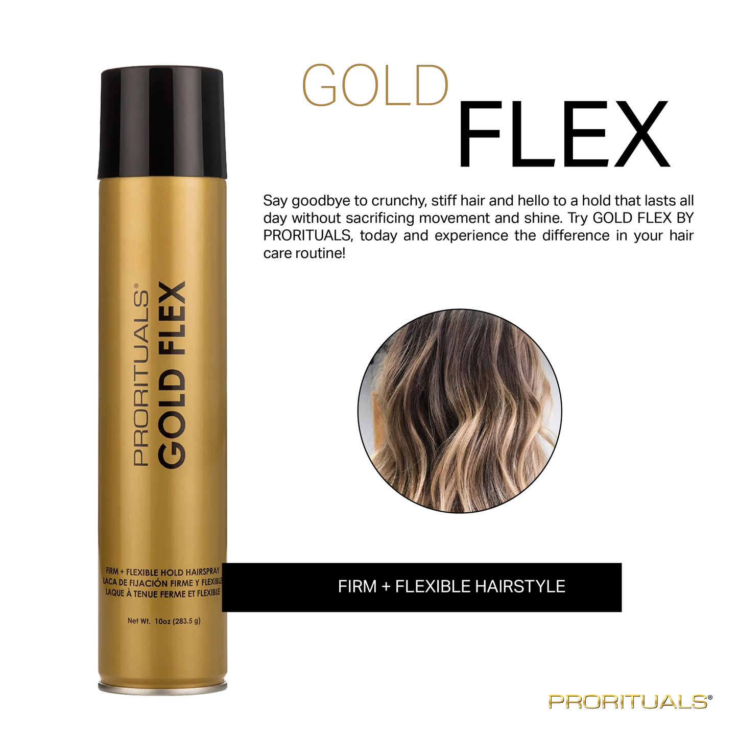 PRORITUALS Gold Flex Firm & Flexible Hairspray